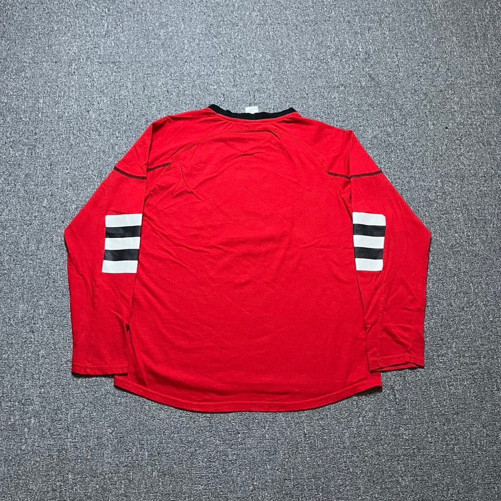 Vintage Reebok Chicago Blackhawks Shirt Large Red NHL Face Off Collection 2000s - Picture 2 of 9